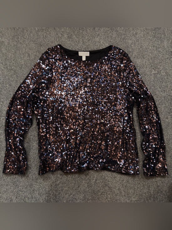 The White Company Tops - The White Company Black Sequin Long-Sleeve Top NWOT Size 12